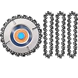 4 Pieces 5/8 Inch Wood Carving Chain Disc, 4 Inch 22 Teeth Saw Blade with 3 Pieces Replacement Circlets for Grinder Chain Disc Grinding Shaping Attachment Circular Chainsaw Wheel (Orange Center)