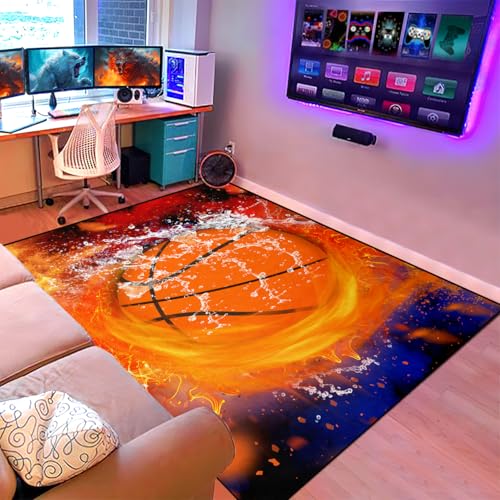 Kids Sports Balls Mat - Balls Rug for Boys Kids Room Sports Carpet Rugs, 2'×3'