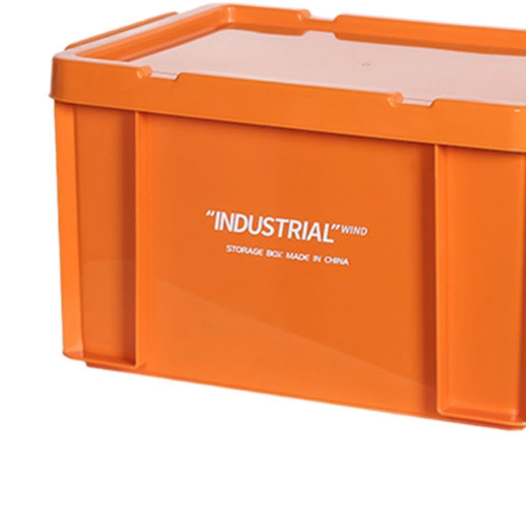 Industrie Aufbewahrungsbehälter Aus Widerstandsfähigem PP mit Robustem Lagerbehälter Stapelbox Deckel Und Latching Bügel für Werkstatt Garage Lager zu, Orange