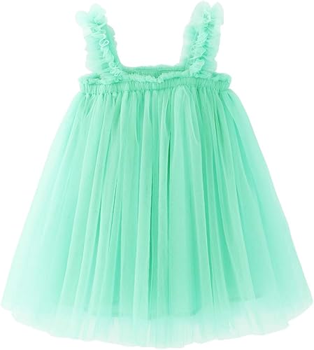 Miniatura 3 de BGFKS - Vestido tutú de tul escalonado para niñas pequeñas y bebés, conjunto de falda tutú de princesa, colores del arco iris, viene con una diadema