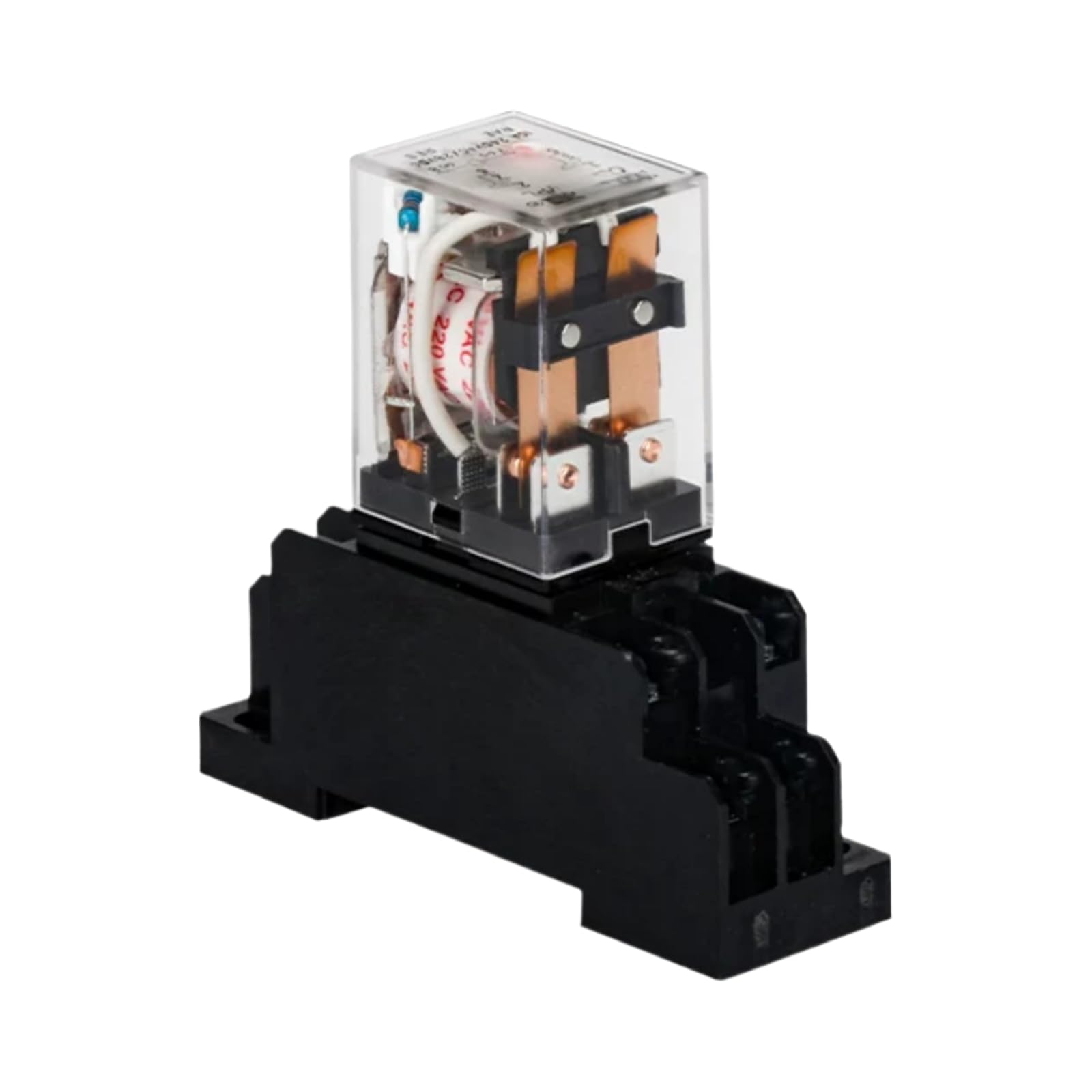 Relais intermédiaire AC 24V à 8 broches avec base de fixation robuste