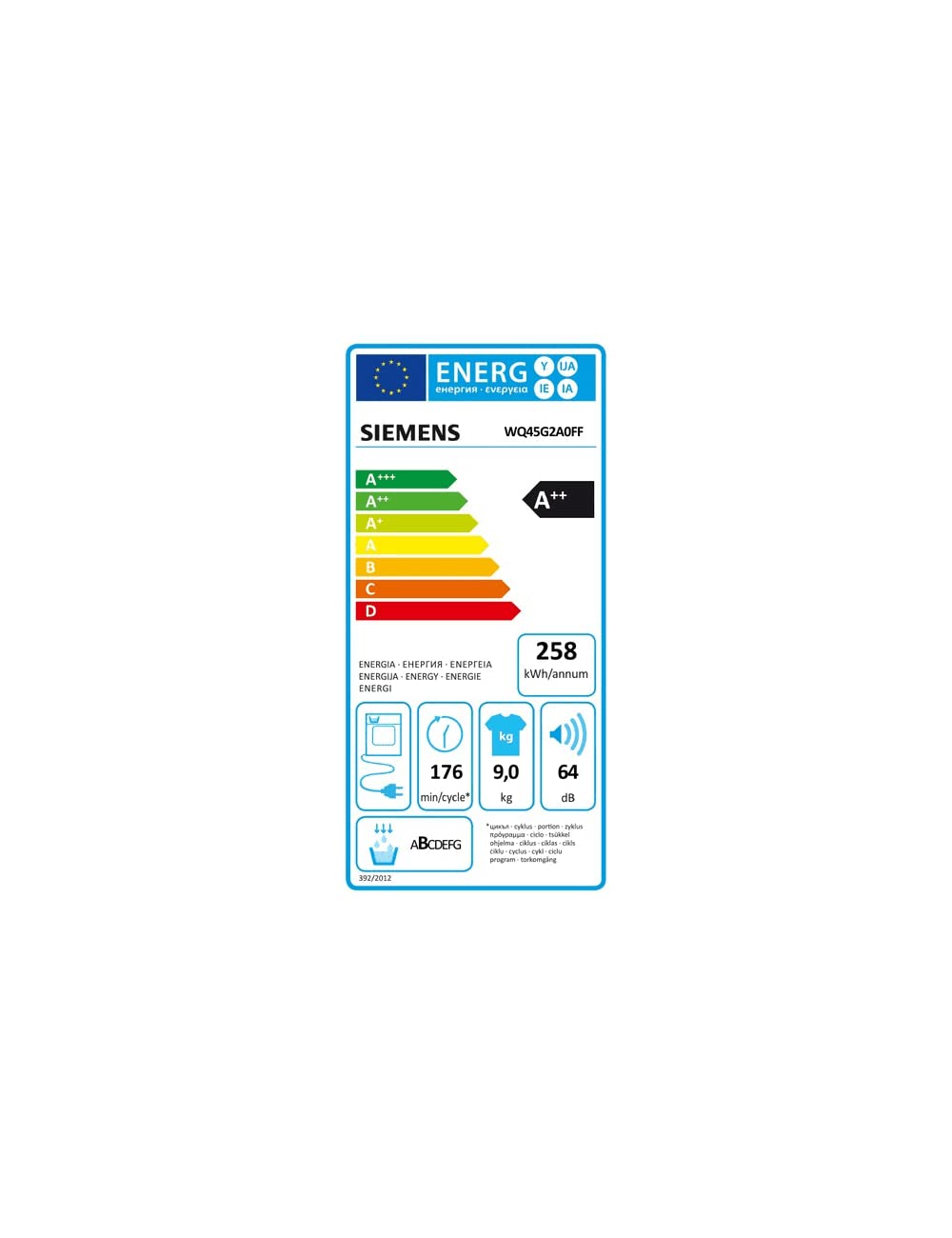 SIEMENS Sèche linge Condensation WQ45G2A0FF