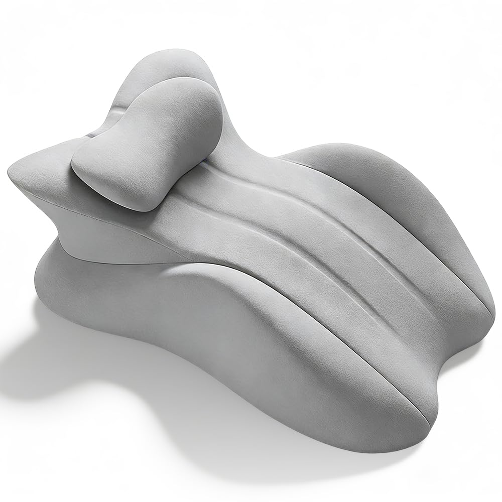 Coussin Couple, Coussin Sexuel pour Couples, Coussin Triangulaire en mousse à Mémoire de Forme, Oreillers Coin pour Couple avec Housse Amovible, Gris