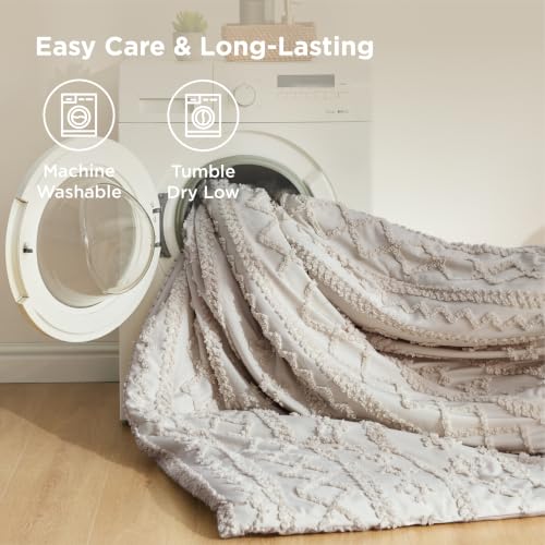 Image of Bedsure Tufted Boho Comforter Set Full, Bedroom Decor Bedding Set Linen