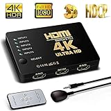 【ALTA Resolución HASTA 4K @ 30Hz (UHD)】La caja de interruptores Neefeaer HDMI puede admitir una resolución HDMI de hasta 4k / 30fs, color de 12 bits, versión HDCP1.4.Además de 4K @ 30Hz, también es compatible con 2K, 1080P Full HD y video en 3D.