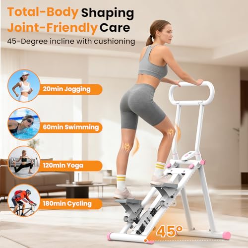 Image of HXD-ERGO Stair Stepper, Upgrade 6-Level Resistance Stair Master with Adjustable Handlebar, Folding Stair Climber Workout Machine