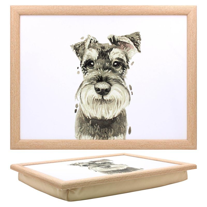 Lesser & Pavey Schnauzer Laptray Robert James Hull Lap Tray For Food Serving & Breakfast | Comfortable Lap Trays With Bean Bag Cushion | Durable Lap Trays For Eating On Lap For Adults