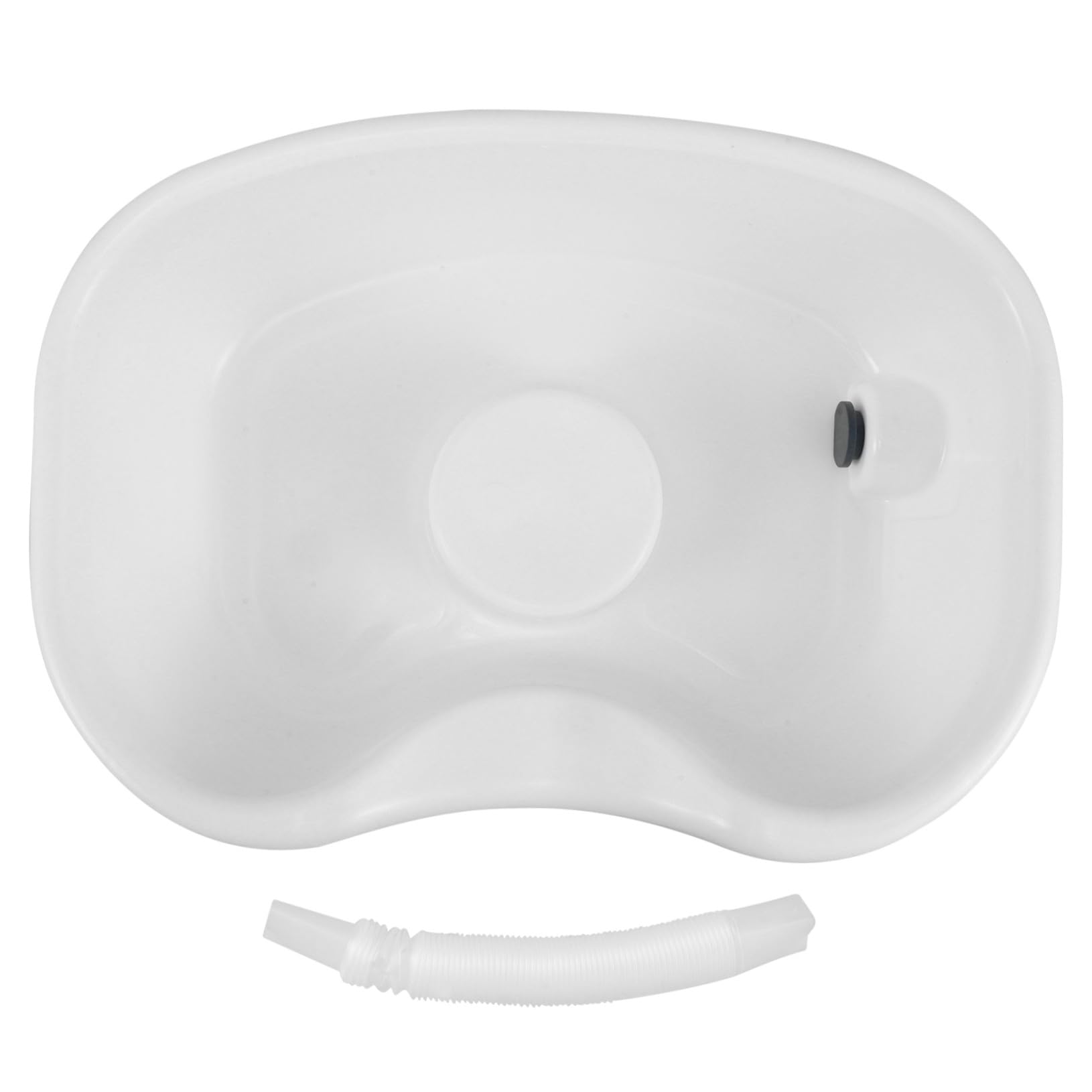Lavacabezas Portátil de Plástico Blanco para Pacientes Mayores y Postrados