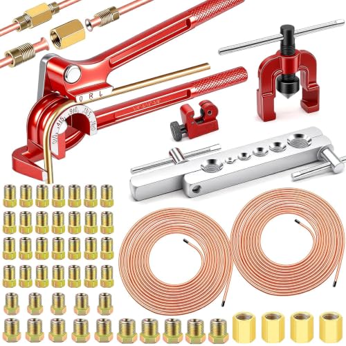 smseace brake line kit with 25 ft copper-plated lines and tools