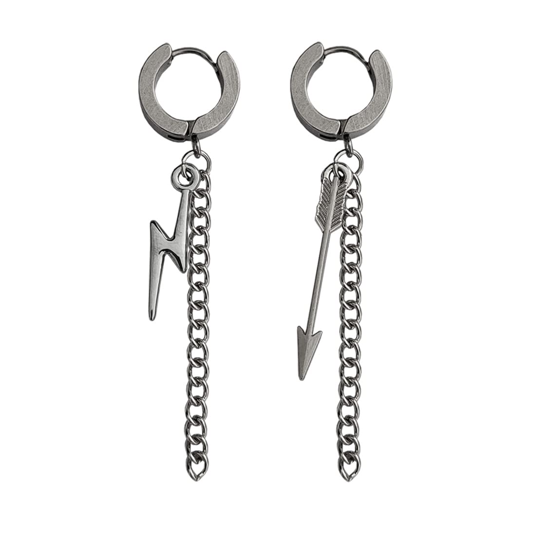 M Men Style Zikzak Chain Arrow Hoop Earring Silver Stainless Steel Earrings For Men And Women SEr2022223 (B0BBM7LBMY) Amazon Price History, Amazon Price Tracker