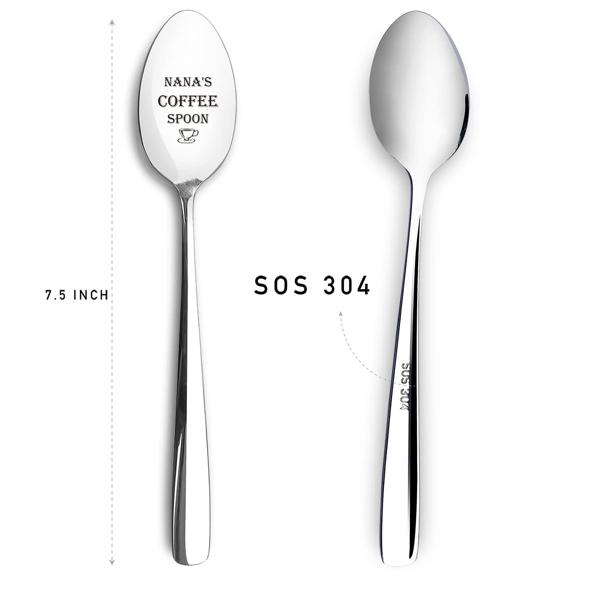 Nana's Coffee Spoon Engraved Funny Gift for Nana Mother, Coffee Lover Spoon Best Thanksgiving Christmas Birthday Gifts