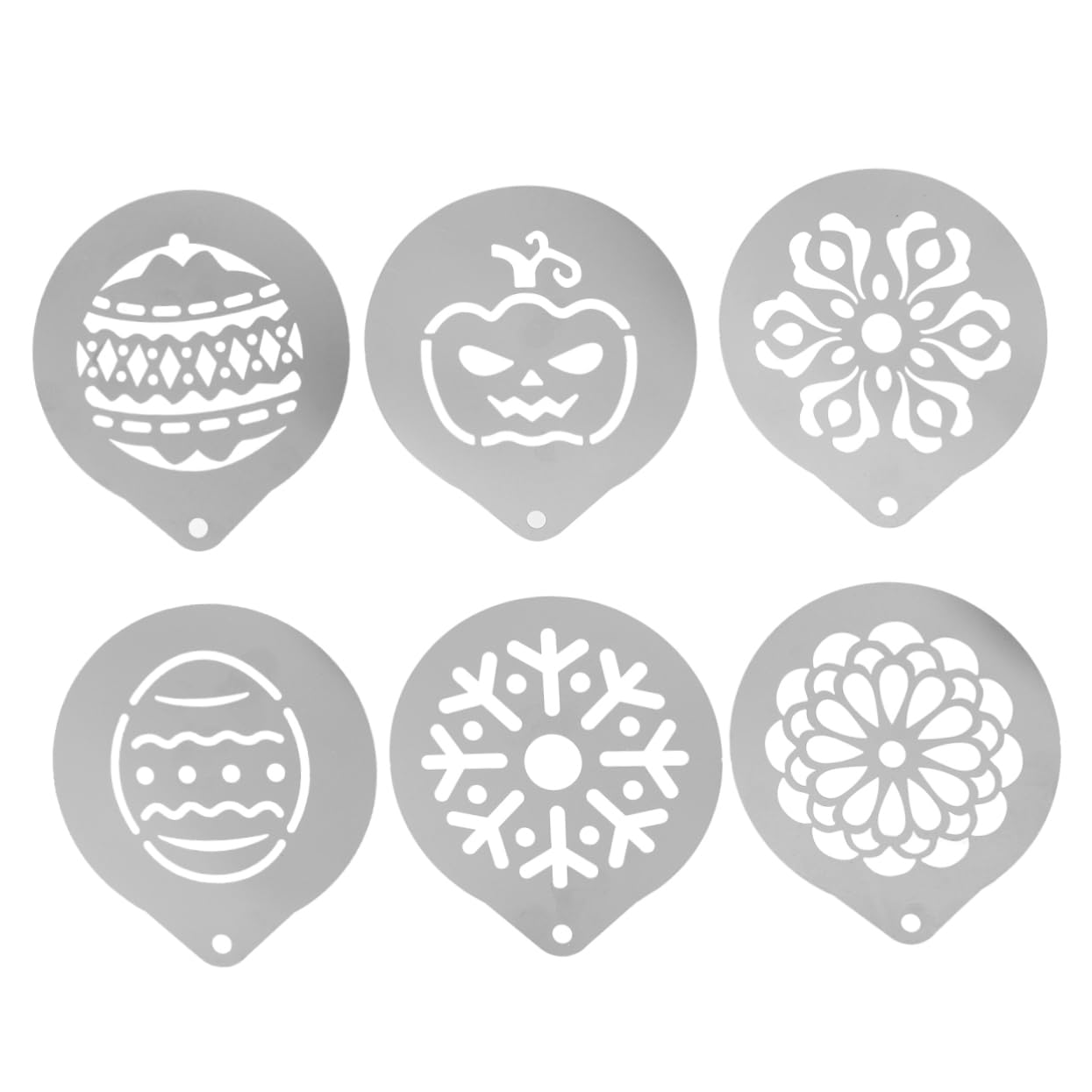 Ciieeo 3sets Stencil Acciaio Inossidabile Per Decorazioni Di Cappuccino e Latte Template Per Arte Del Caffè Facile Da Pulire e Utilizzare Vari Stili Per Creazioni Professionali