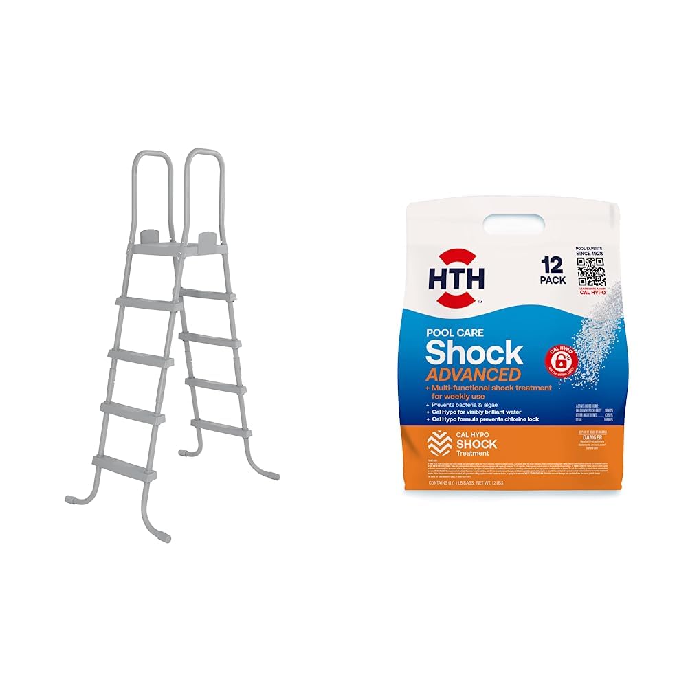 Bestway Flowclear Above Ground Swimming Pool Ladder 52” & HTH 52037