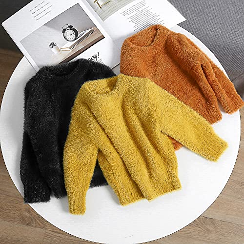 Curipeer Baby Sweater Solid Ruffle Basis Pullover Sweater Turtleneck Longsleeve Fall Clothes for Baby Girl and Boy 6M-4T4