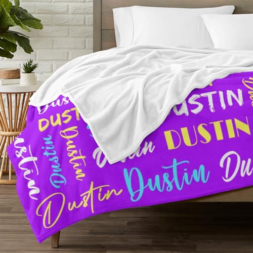 Personalized Blankets for Kids with Names Customized Blankets with Name for Adult Custom Blanket Gift for Birthday Christmas Valentines Day Gift