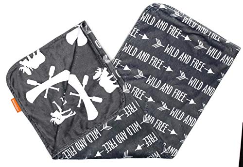 Image of Dear Baby Gear - Premium Car Seat Infant Blanket - Soft Swaddle Blanket for Baby Girls and Boys, Plush Blankets - Adorable Designs, Comfortable Fabric - Gray and White, Moose(40 x 30 inches)