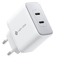 NOVOO 35W Caricatore USB C 2 Porte GaN III Caricabatteria, Compatto da Viaggio Caricabatterie