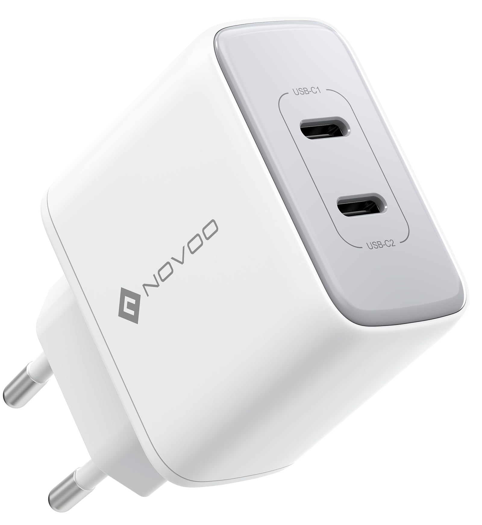 NOVOO 35W Caricatore USB C 2 Porte GaN III Caricabatteria Rapido Compatto da Parete per MacBook Air, iPad Pro, Pixel, iPhone 14-8, Galaxy, Samsung S10/S20/S22+
