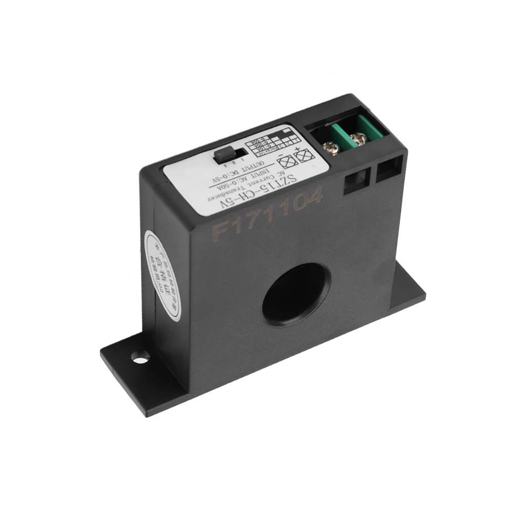 Jeanoko Capteur de Courant Transducteur de Courant AC Transmetteur Inducteur Mutuel de Courant AC 0-50A à DC 0-5V SZT15-CH-5V Transformateur de Courant