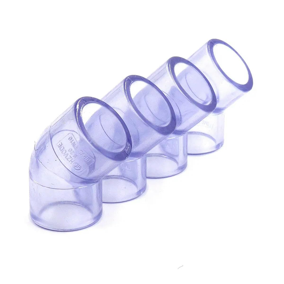 2 conectores de tubería transparentes azules de 20/25/32/40/50 mm, accesorios para peces de acuario, accesorios rápidos, 2 unidades, 50 mm