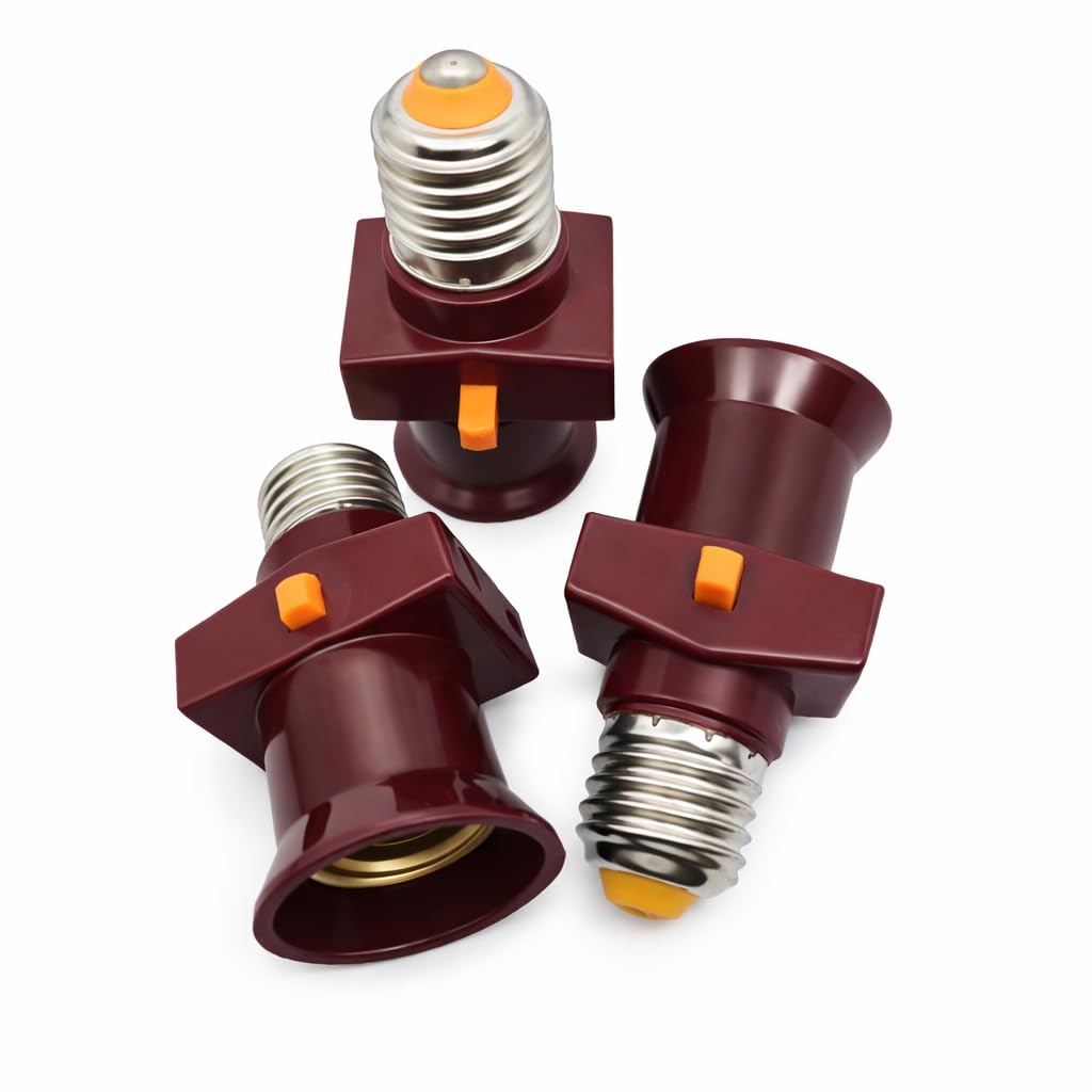 Lote de 3 Casquillo adaptador E27 ladrona a con interruptor 6 A