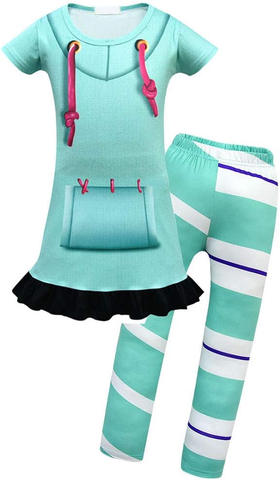 MukolaGirls Cartoon Sweatshirt Dress Legging Costume for Kids