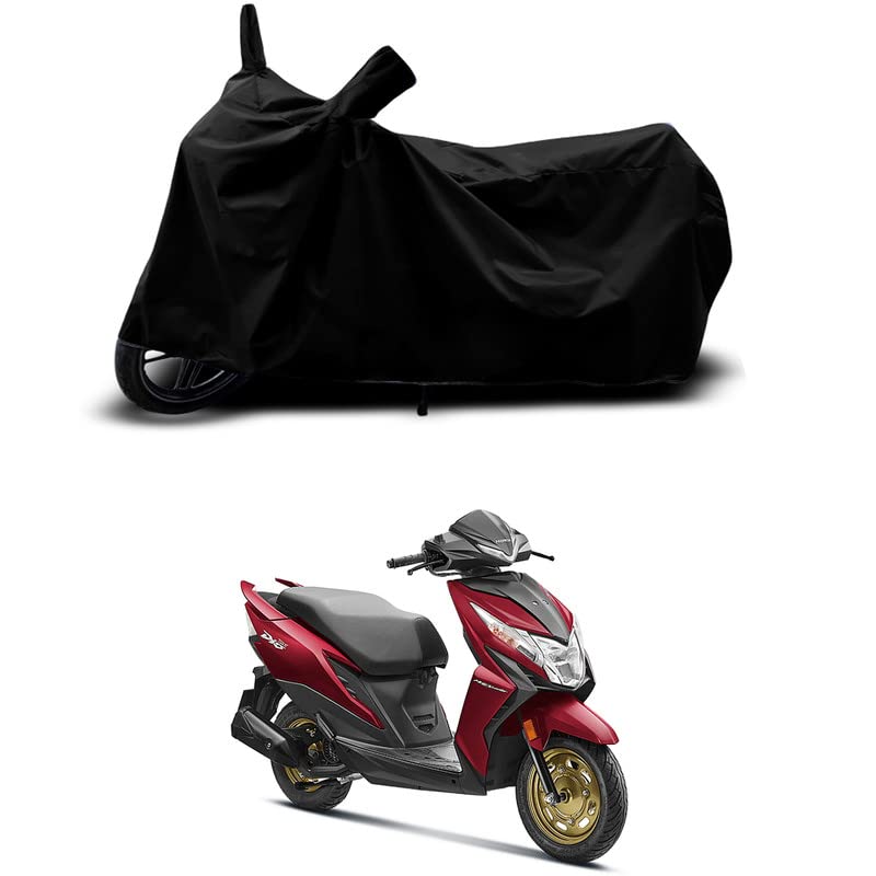 Image of 100% Scratchproof /UV-Rays /Heat Protection /Birds Dropping /Water Resistant /Dust Proof /Waterproof /Full Bike Scooty Two Wheeler Body Cover Compatible for Honda Dio All Varients[Black]