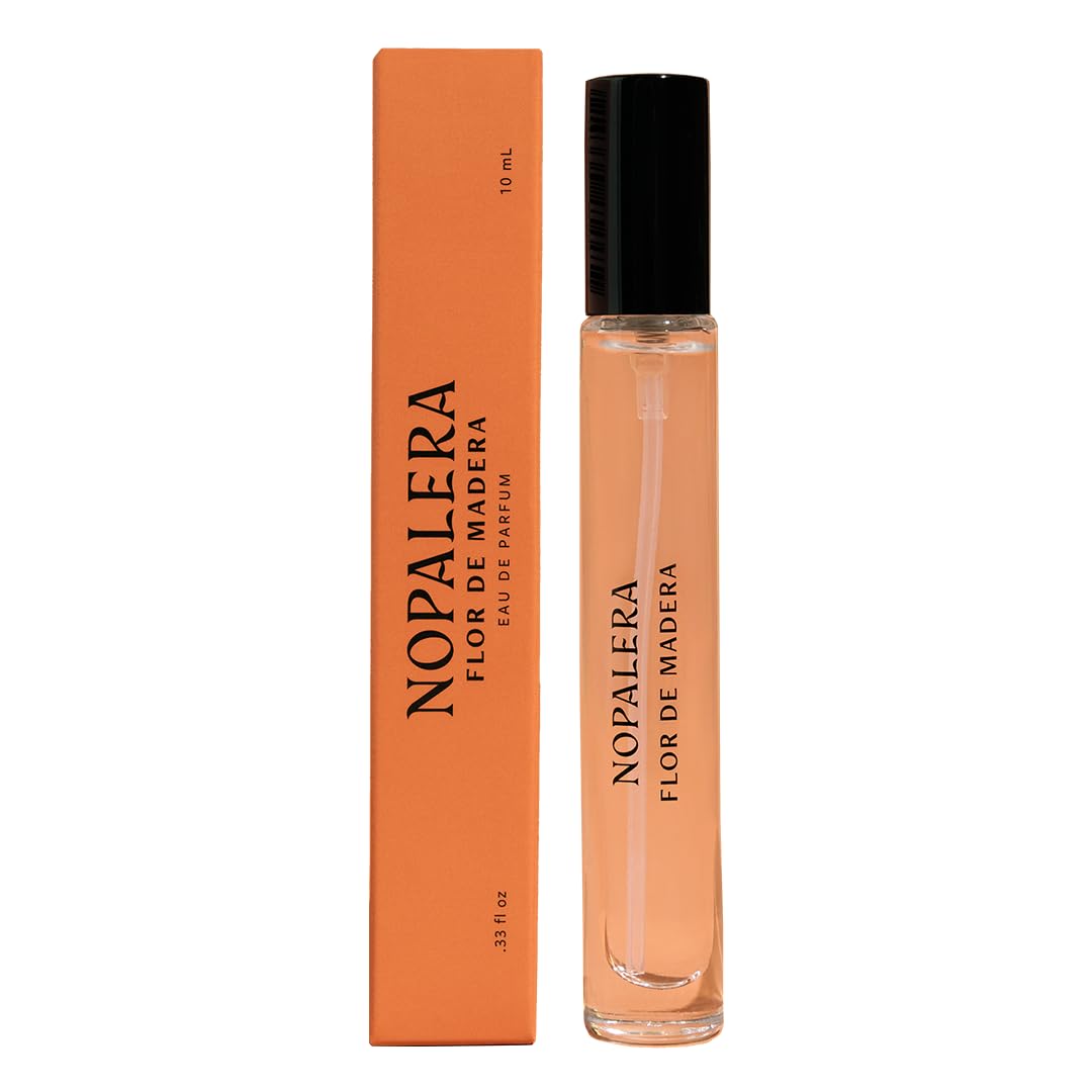Nopalera Flor de Madera Eau de Parfum Travel Spray, Fresh Floral Woody Perfume with Tamarind, Mexican Citrus, Jasmine, Vetiver, Musk and Cedarwood,