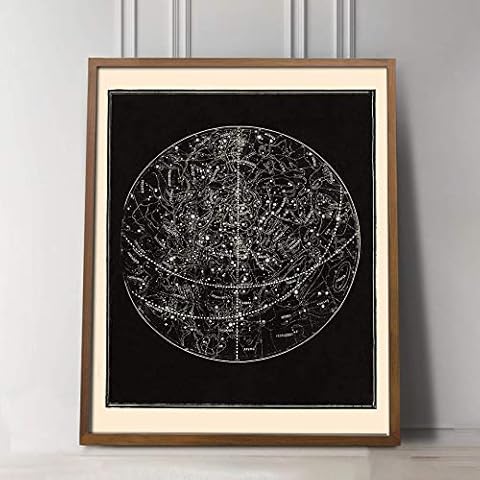 Vintage Star Map of Constellations - Visible Heavens Constellation Chart Print Cover