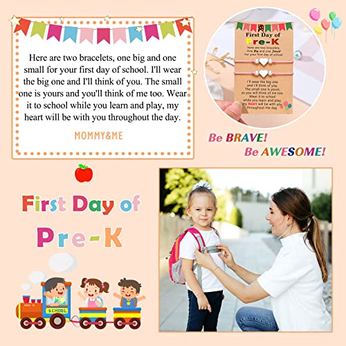 UPROMI First Day of Preschool/Kindergarten/1st Grade Gift, Back to School Bracelet Mommy and Me3