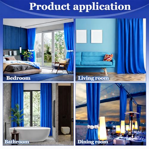 Image of 2Pack Magnetic Curtain Tiebacks, Curtain Tiebacks Buckles Holdbacks Holder Hooks Clip,Decorative Drape Handmade Curtain Tie Back(Sapphire Blue)
