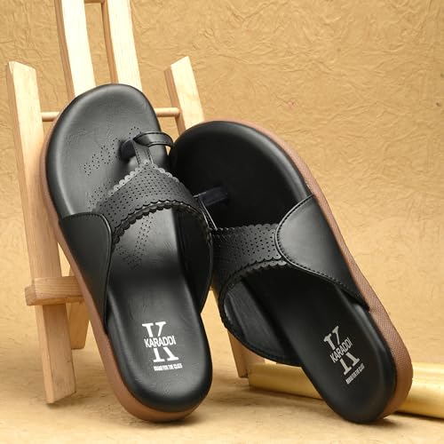Image of Karaddi Women's Flats Heel | Back Open Fashion Sandals for Ladies Kolhapui Chappal | Stylish Thong Sandal