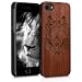 Produktbild kwmobile Apple iPhone 7/8 Hülle - Handy Schutzhülle aus Holz - Cover Case Handyhülle für Apple iPhone 7/8 - Wolf Ethno Design Braun Dunkelbraun