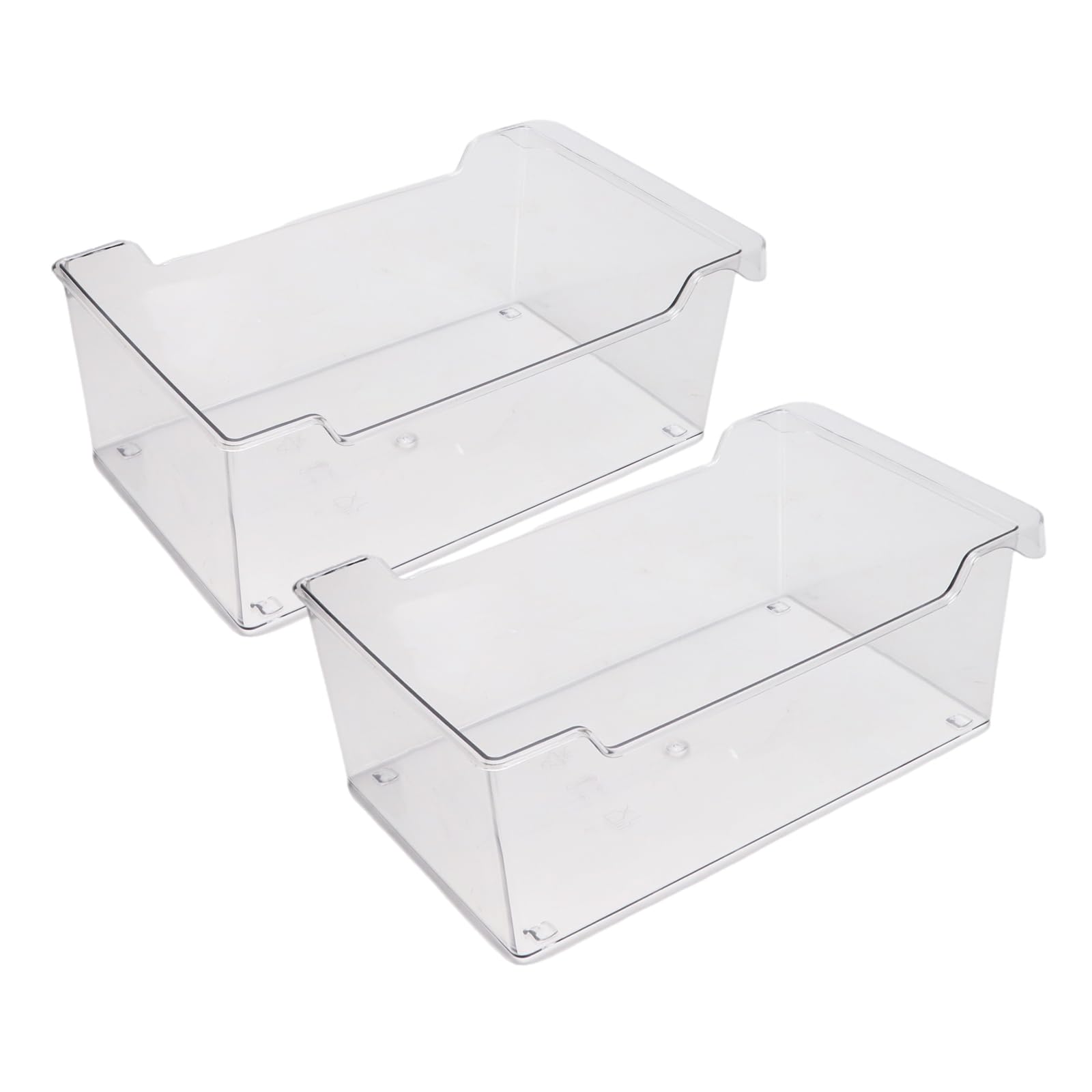 Refrigerator Storage Box Clear Fridge Organizer Bins Vegetable Fruit Storage for Freezer, Kitchen, Countertops, Cabinets (2 Pack)
