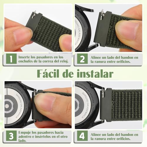 2 Piezas Correas de Nailon de 22mm Compatibles con Amaz...