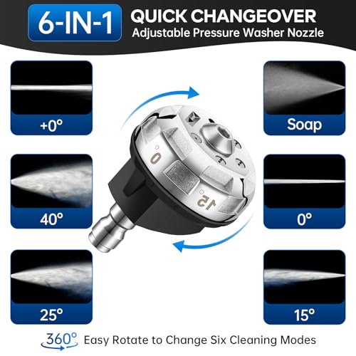 6-in-1 Turbo Nozzle Set for Easy Cleaning