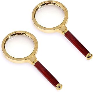 Magnifying Glass 6X Magnification 2 Pack Magnifier Handheld Magnifier for Science, Reading Book, Inspection