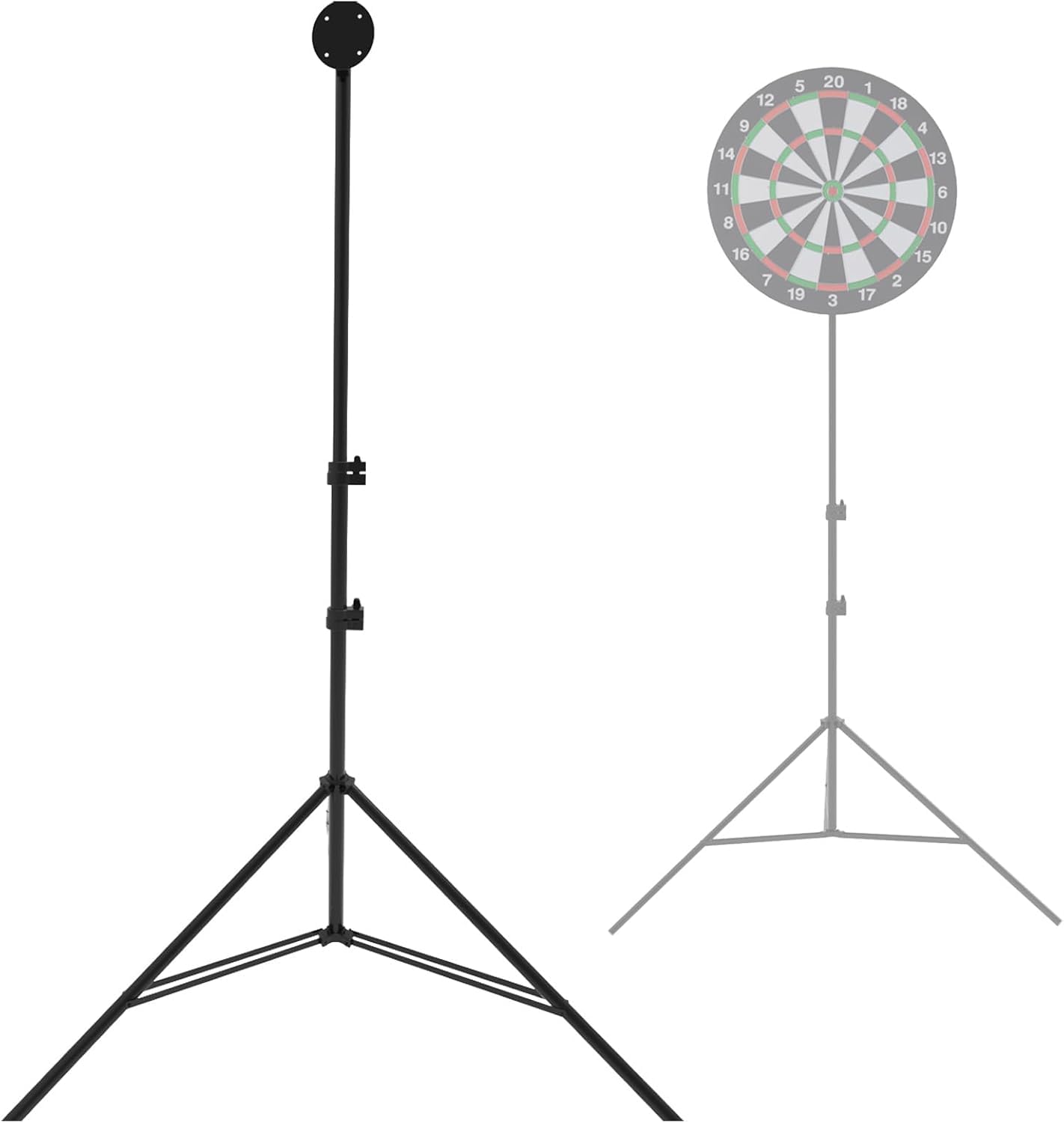 Cible de fléchettes standard, support de cible de fléchettes, support de fléchettes hauteur réglable : 84-194 cm, pliable