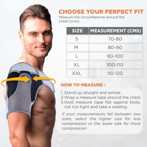 Image of Vissco Shoulder Support Immobilizer With Adjustable Stretchable Strap, Better Immobilization, Pain Reliever For Rotator cuff injury, Post paralysis - XL (Grey)