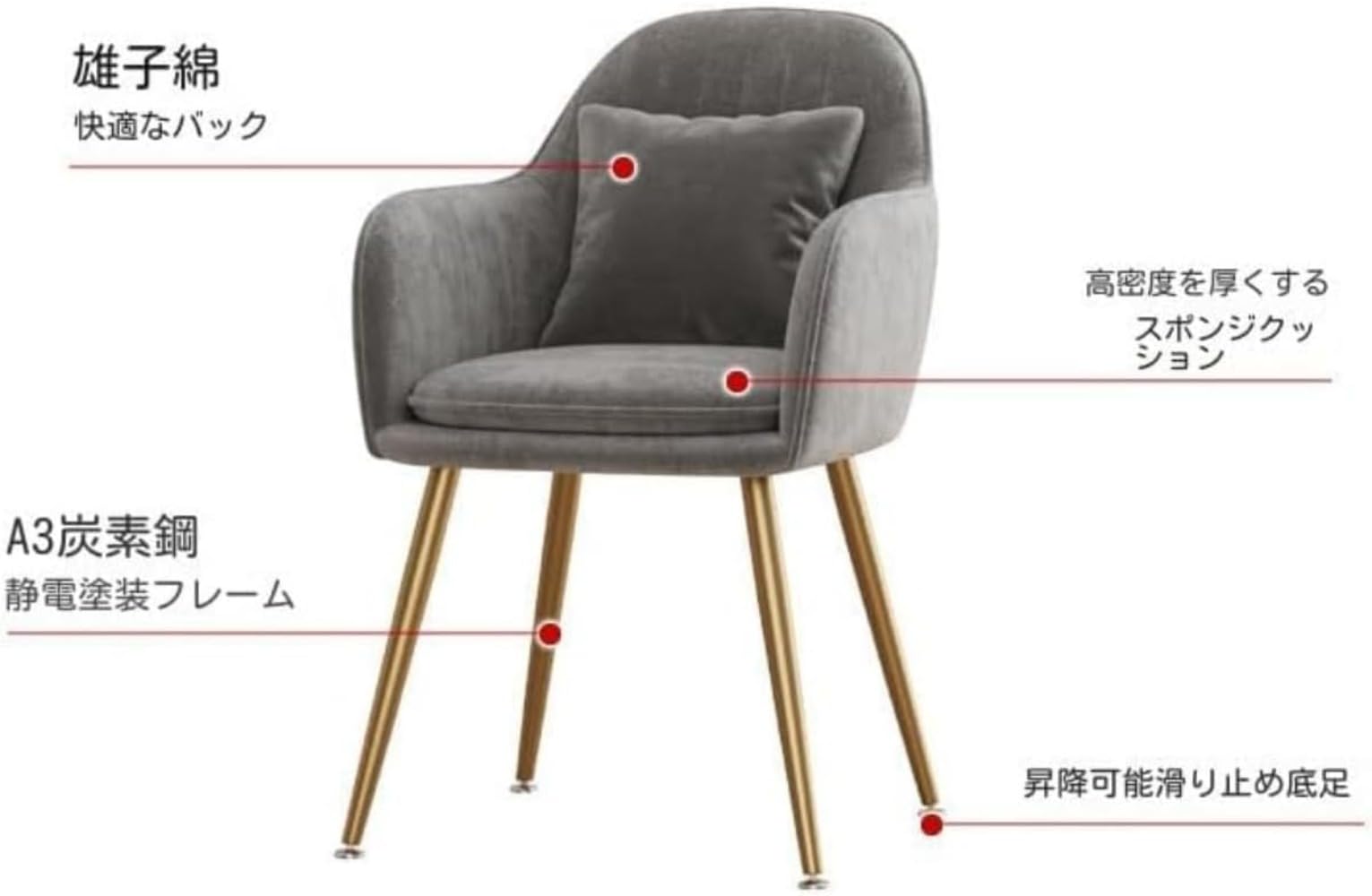 Amazon｜CokBluダイニングチェア アームチェア メイクアップチェア