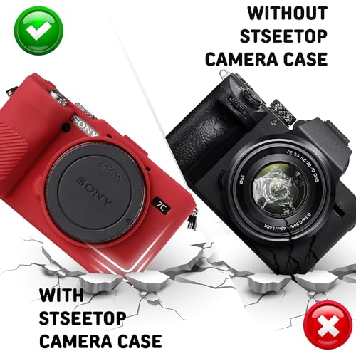 Funda protectora para cámara Sony A7C en silicona roja miniatura 6