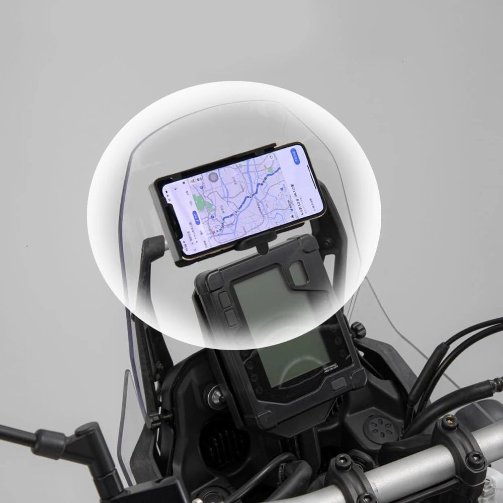 Moto Soporte GPS Soporte Navegación Soporte para Teléfono Móvil De Motocicleta para Yamaha para Tenere 700 para XT700 Z 2019-UP Soporte para Placa De Navegación GPS(One Set)