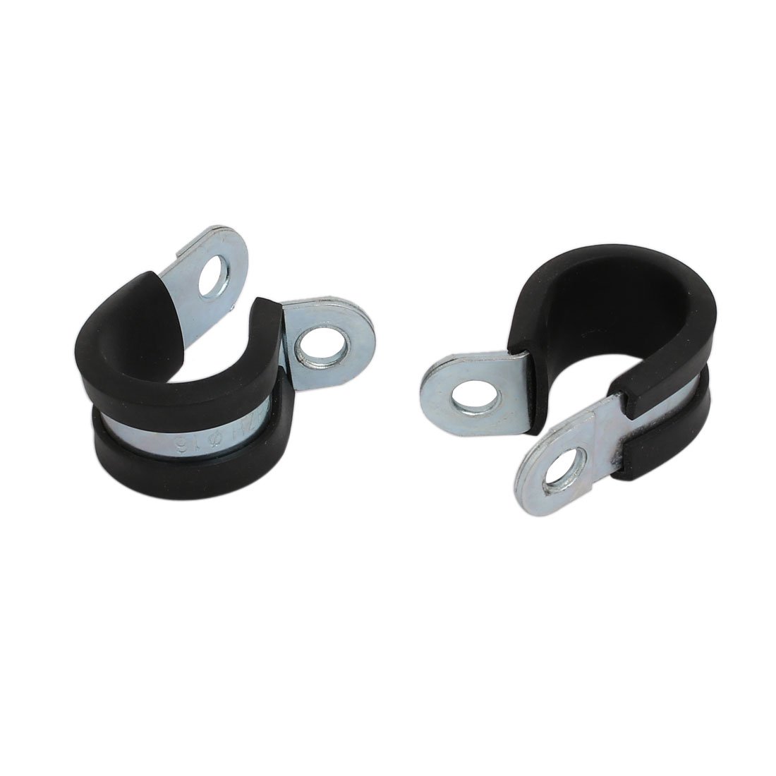 Aexit 16mm Dia Fastener EPDM Lined R Shaped Zinc Plated Stainless Steel Pipe Clip Cable Clamp 10pcs Model:86as597qo539
