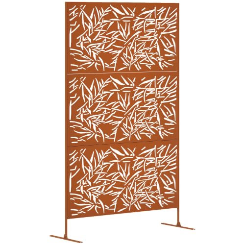 Outsunny Metal Outdoor Privacy Screen with StandOutsunny Metal Outdoor Privacy Screen with Stand
