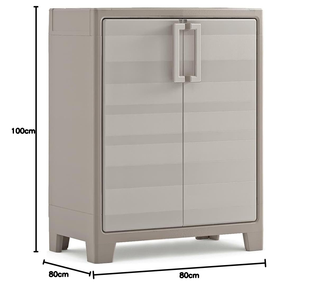 Keter Gulliver Basso XL Armadio 2 Ripiani 80x44x100 cm Sabbia Beige