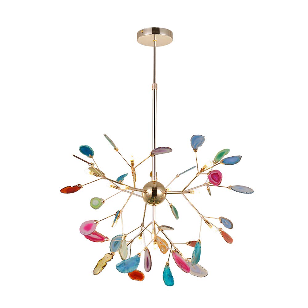Multicolored Firefly Chandeliers,g4 16 Lights During Light for Lighting,Sputnik Hanging Light Fixture Island Light for Bedroom Mall Etc Tricolor Light Dia:78cm/30.7in