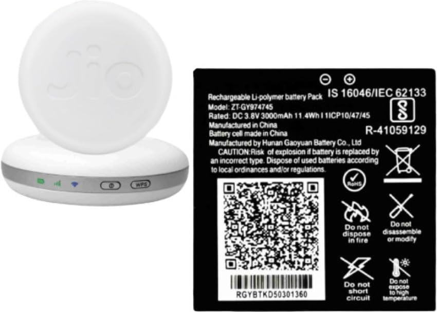 Wokia ZTGY974745 Battery Compatible for JioFi 6, Jio Router 6, JioFi