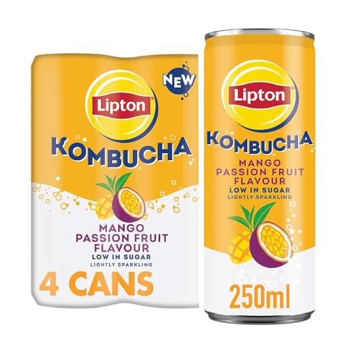 Lipton Kombucha Mango & Passion Fruit, 250ml,(Pack of 4)