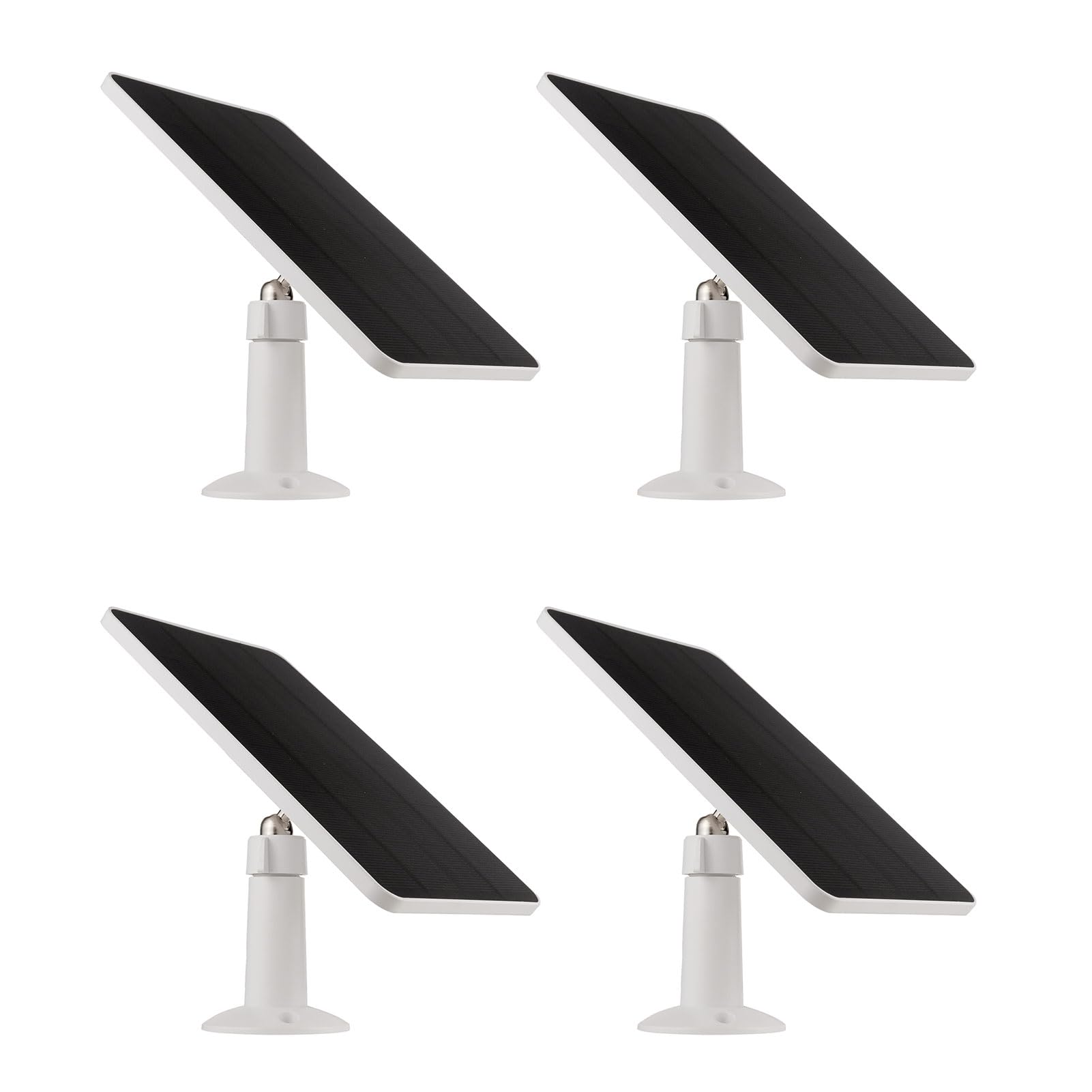 AMONIDA Lot de 4 Chargeurs de Panneau Solaire Haute efficacité 5 W pour Caméra de sécurité Arlo Pro 6 XL, Panneau D'alimentation Extérieur Résistant aux Intempéries IP65, adapté pour la Surveillance à