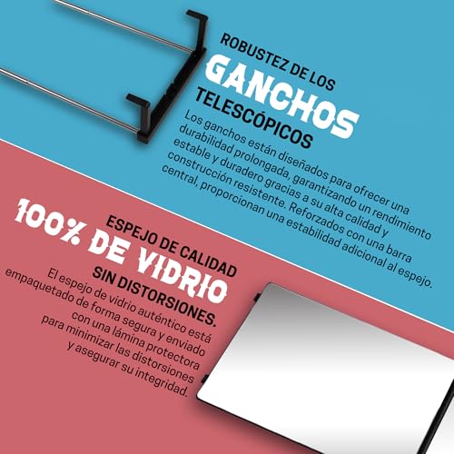 Miniatura 5 de El Espejo De 360 Grados - Ganchos Telescópicos Ajustables - Espejo Para Hacerse Cortes De Cabello Para Hombres - Espejoo Tridireccional Para Cortar El Cabello - Espjo Para Autocortes